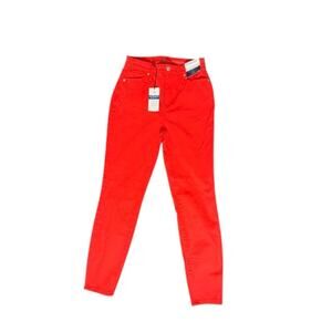 NY&C Red Skinny Ankle Pants Women 6 Curvy Fit Standout Piece Valentines Day